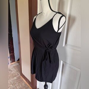 Black faux wrap romper - NWOT